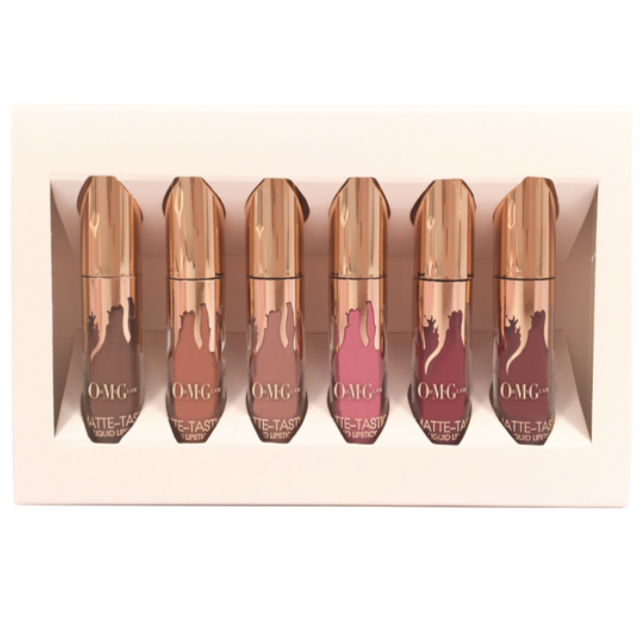 Oh My Glam MATTE-TASTIC 6 MINI-MATTE LIQUID LIPSTICKS SET, open