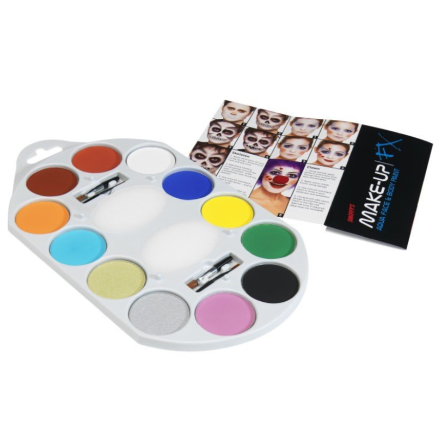 Smiffys Aqua Face & Body Paint Palette, with instructions