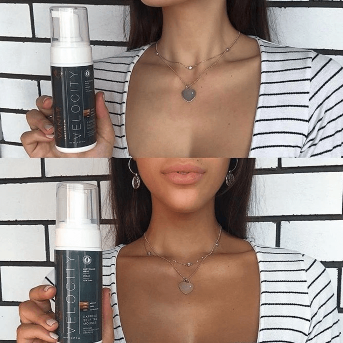 Before and after, Vani-T Velocity | Express Tanning Mousse