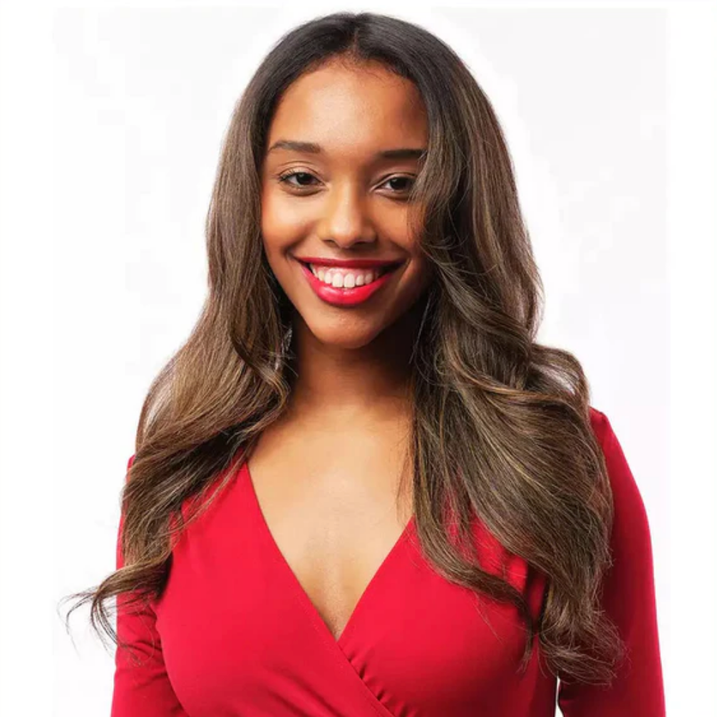 Model after using Revlon One-Step Hair Dryer And Volumizer