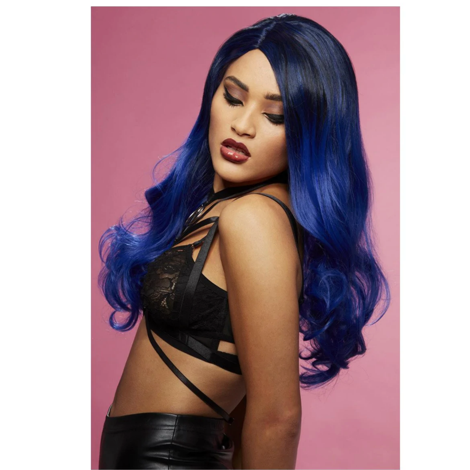 Model wearing Manic Panic Ombre Queen Bitch Wig - After Midnight