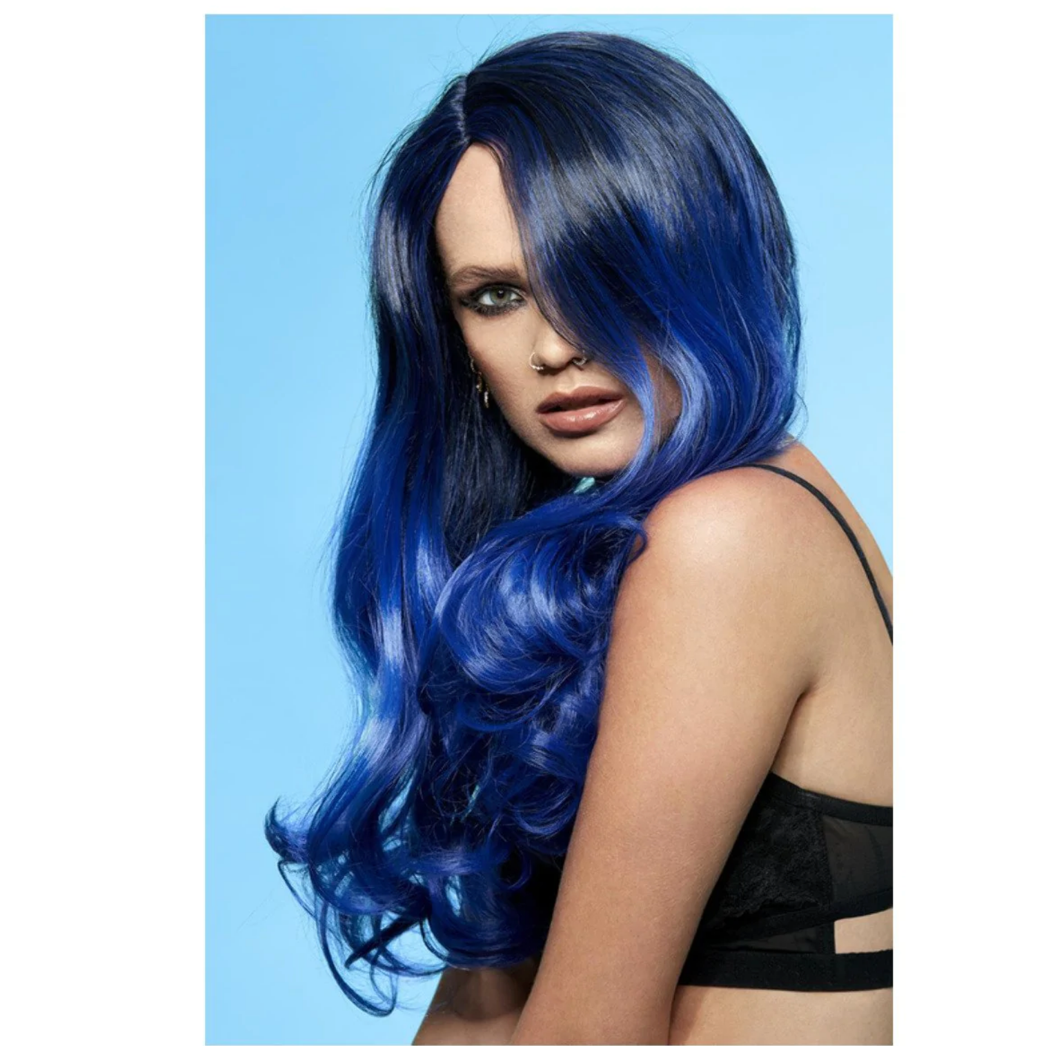 Model wearing Manic Panic Ombre Queen Bitch Wig - After Midnight