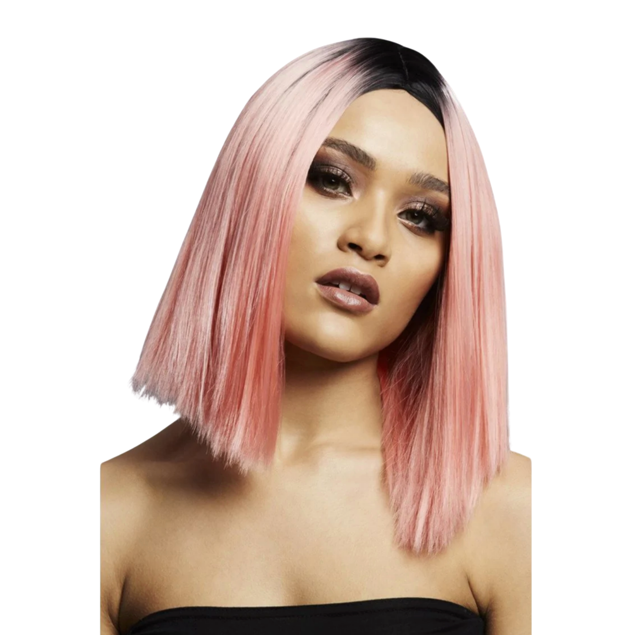 Smiffys Fever Kylie Wig - Coral Pink