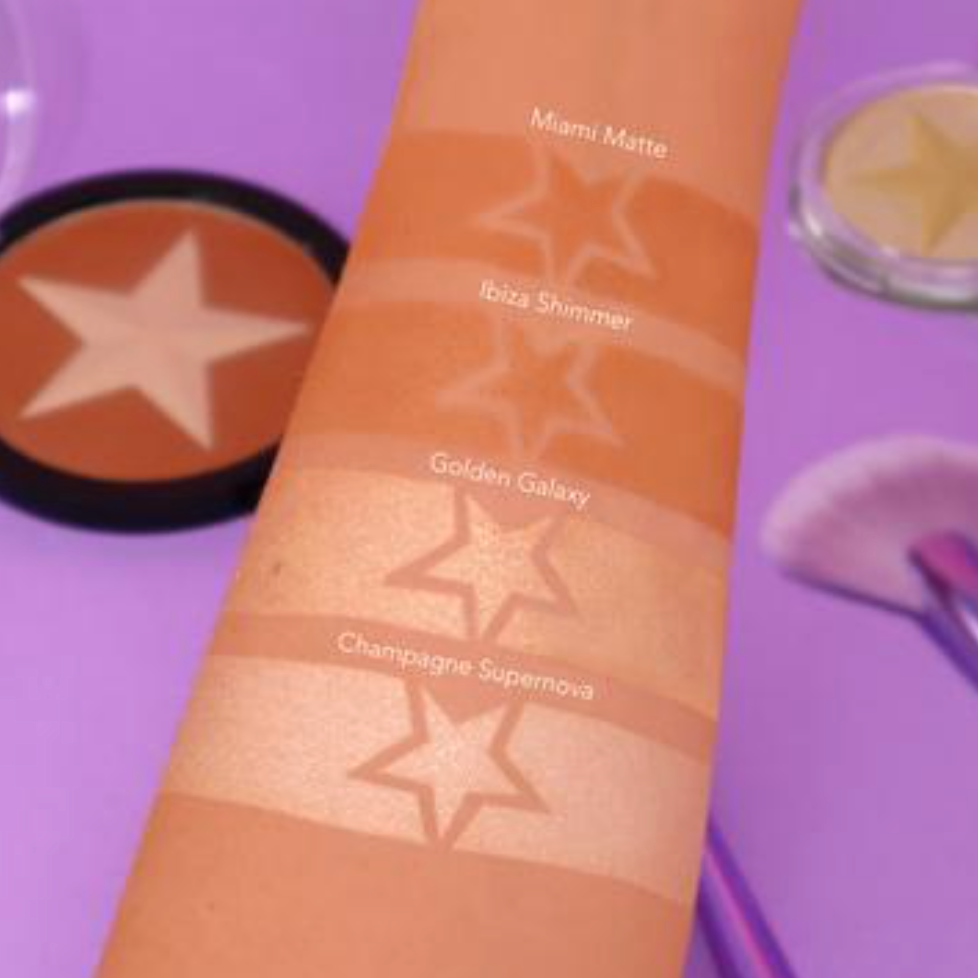 Iconic Bronze Golden Galaxy Highlighter, swatch