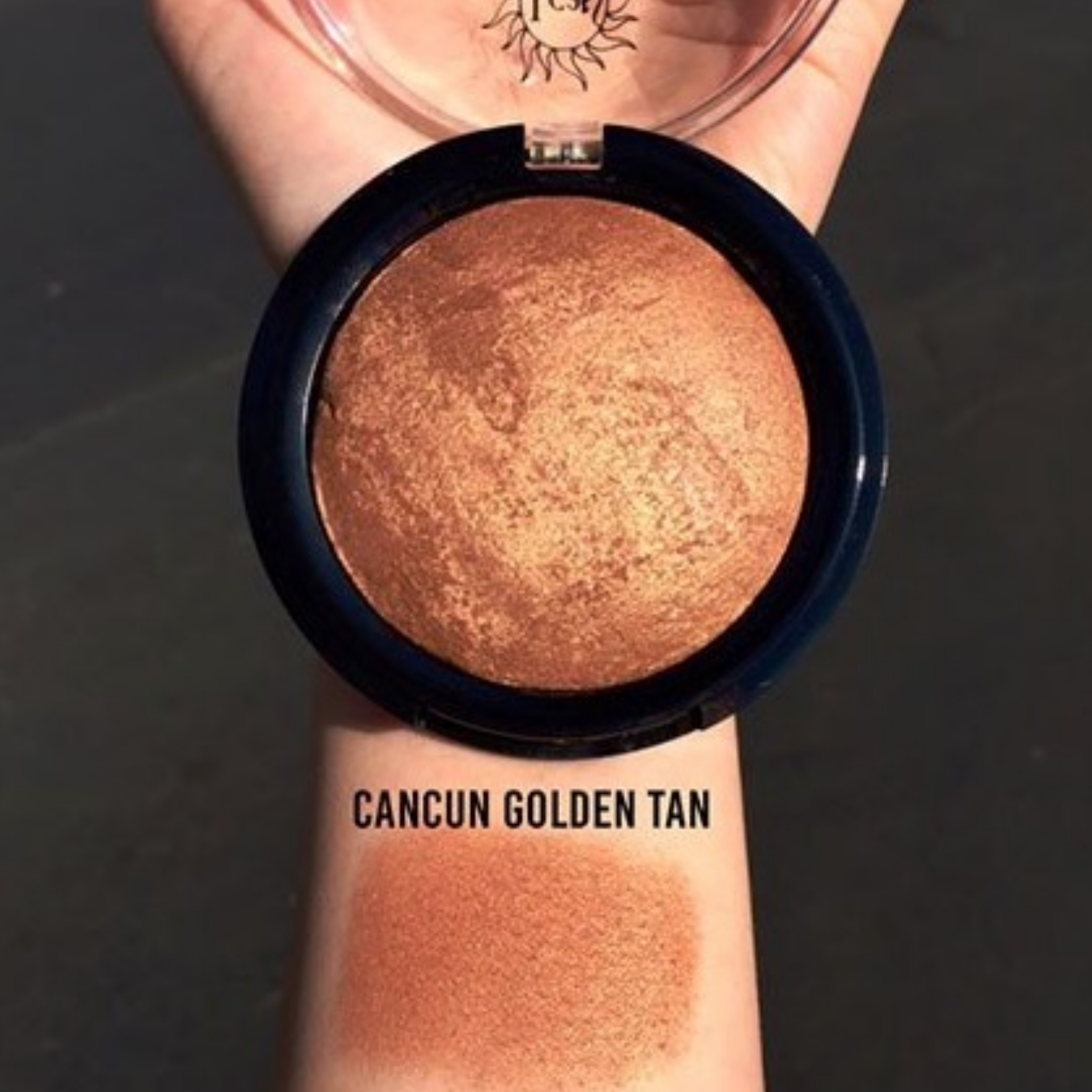 J Cat Golden Soleil Baked Bronzer - Cancun Golden Tan, swatch