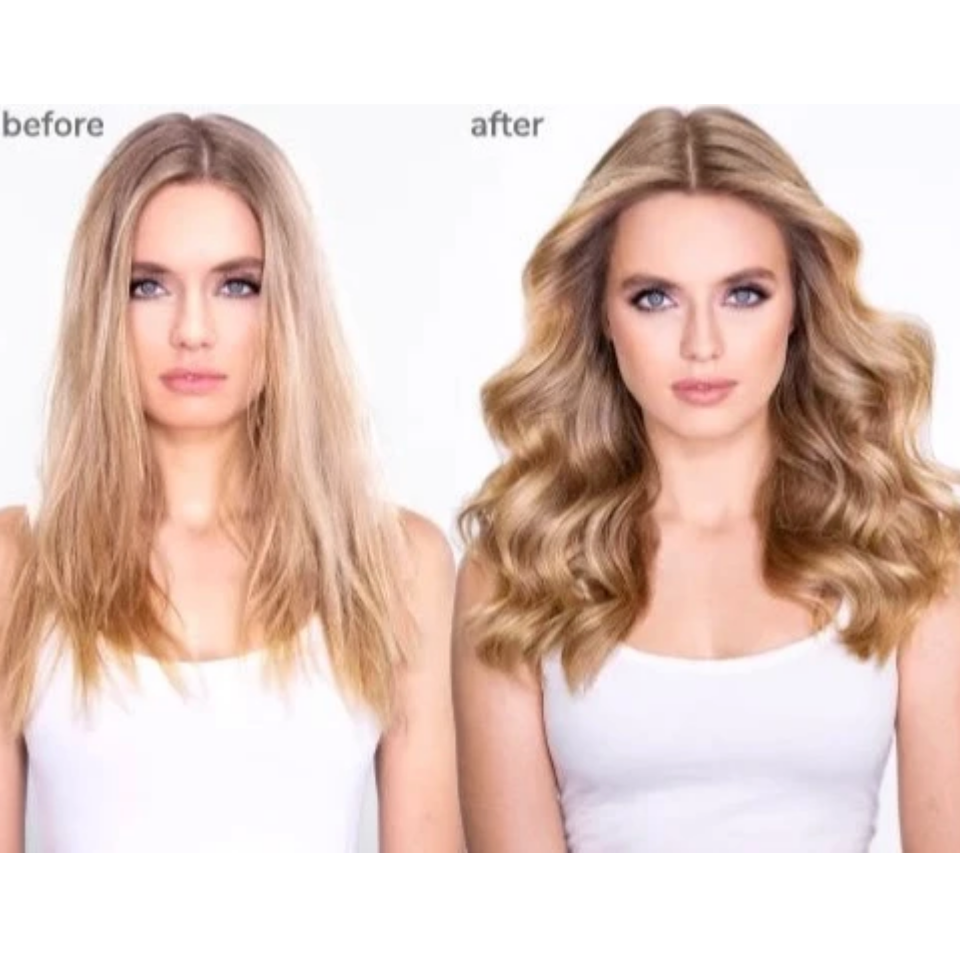 before and after using Color Wow Dream Cocktail - Kale Infused