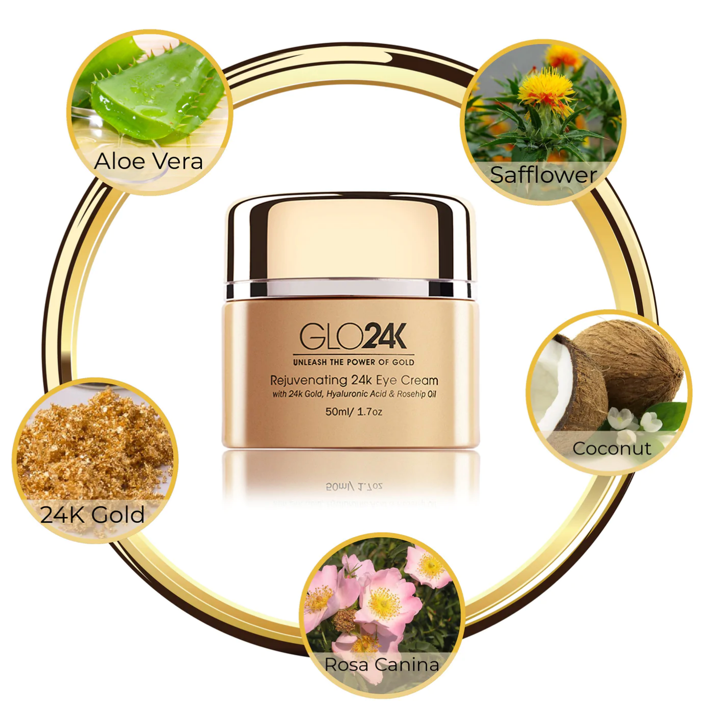 GLO24K Rejuvenating 24k Eye Cream, ingredients