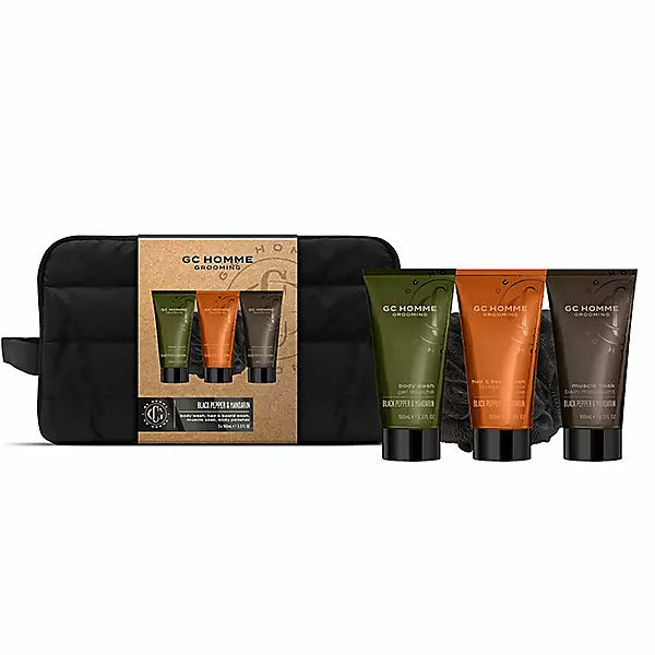 The Luxury Bathing Company - GC Homme Black Pepper & Mandarin Mens Travel Washbag