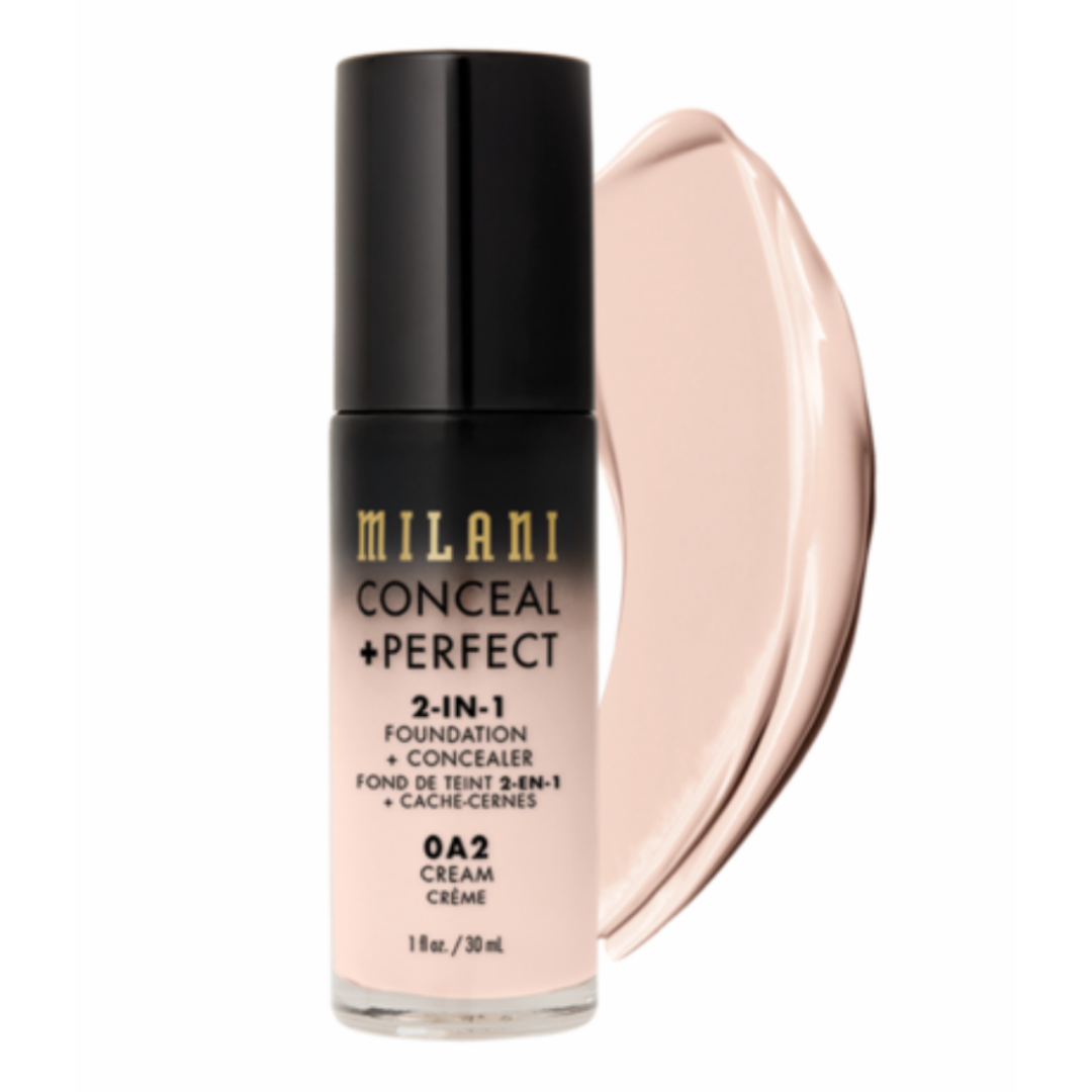 MILANI 2-IN-1-FOUNDATION +CONCEALER with swatch