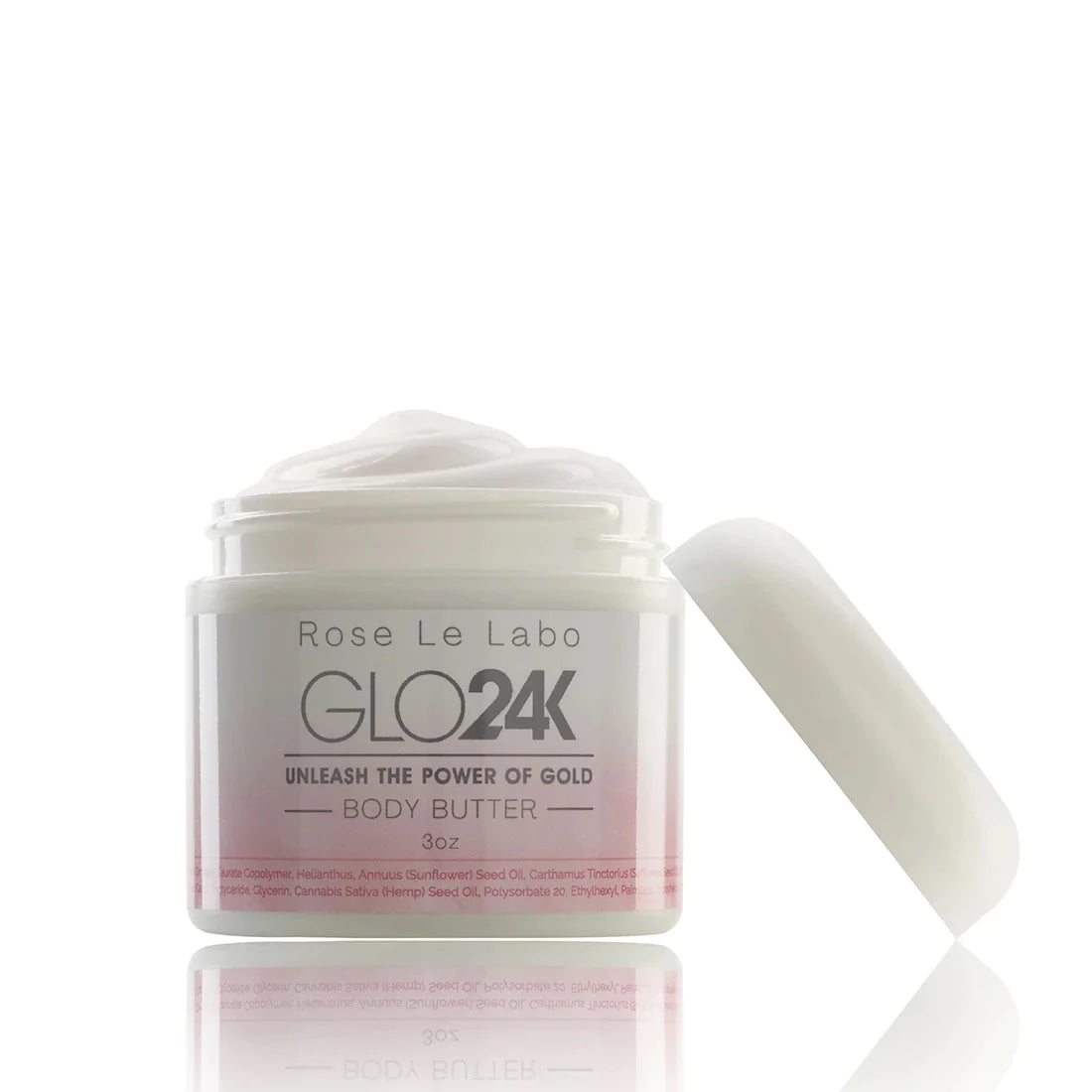 GLO24K Body Butter, open jar