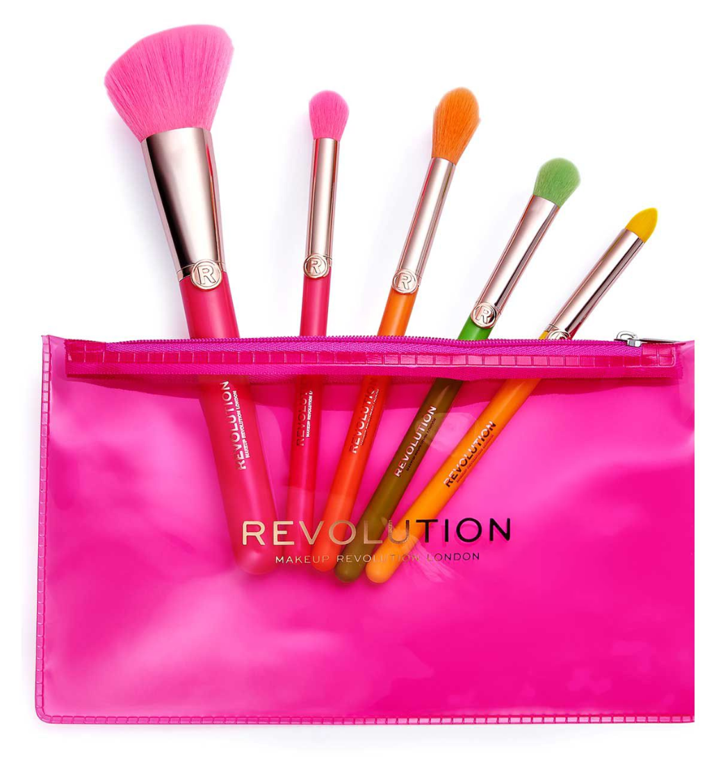Revolution Neon Heat Brush Set with makeup bag
