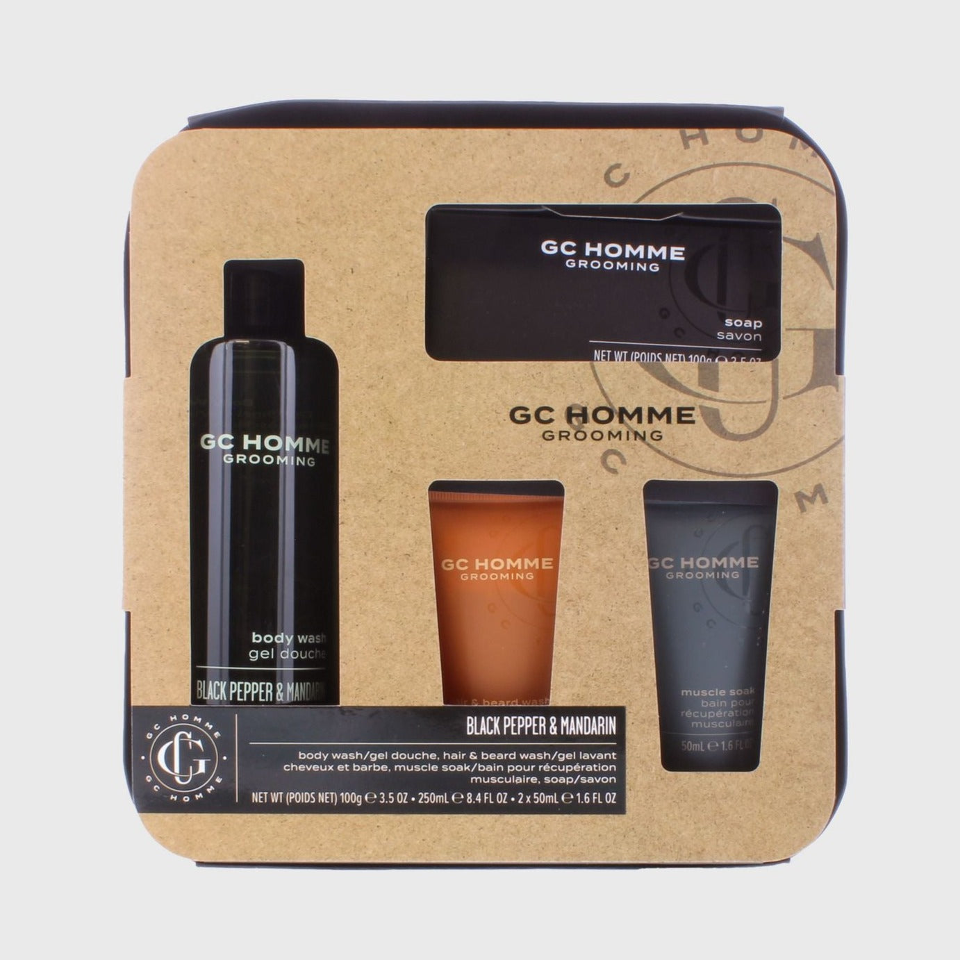 The Luxury Bathing Company - GC Homme Black Pepper & Mandarin Mens Body Cleanse Set