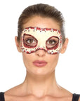 Smiffys Masquerade Face Off Prosthetic, on model before blood application
