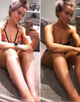 Sienna X Sleep Q10 Self Tan Mousse, before and after