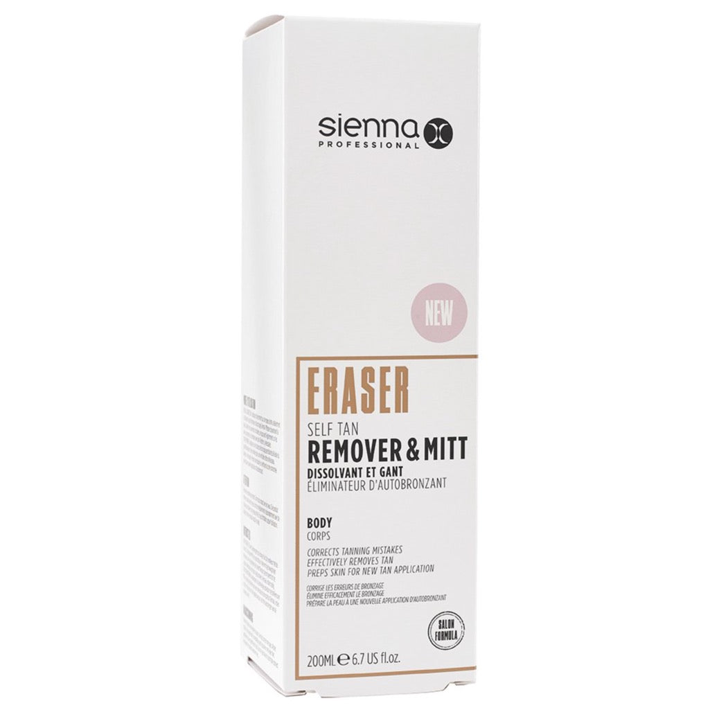 Sienna X Eraser Self Tan Remover & Mitt 200ml, packaging
