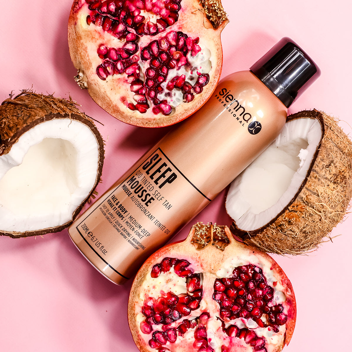 Sienna X Sleep Q10 Self Tan Mousse, all natural ingredients
