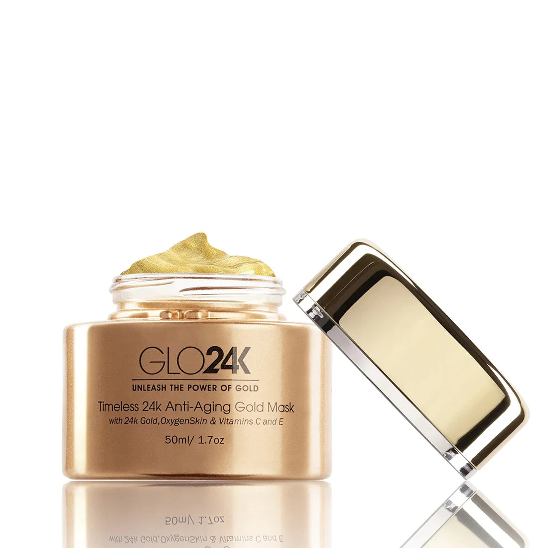 GLO24K Timeless 24k Anti-Ageing Gold Mask, open