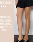 Before and after apply Vita Liberata Body Blur to the legs