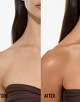 Before and after applying Vita Liberata Body Blur to the shoulder