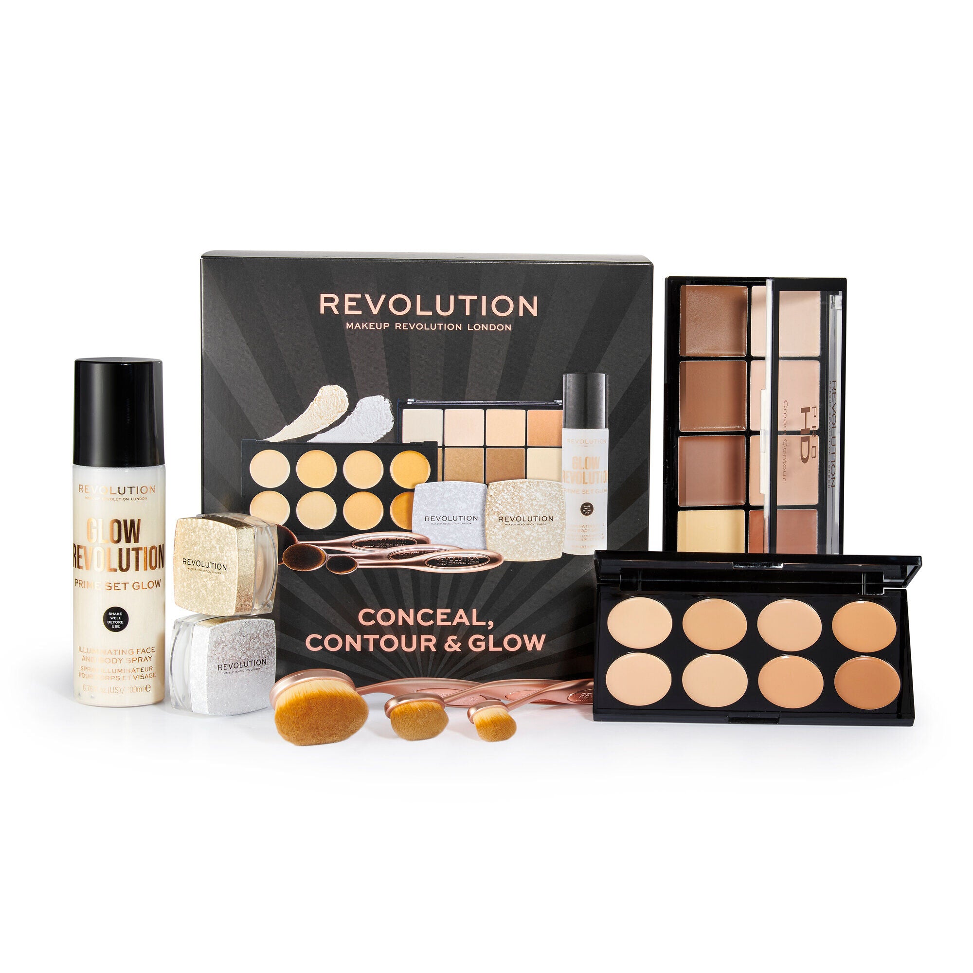 Makeup Revolution HD Pro Cream Contour Palette - Light Medium (20gm)