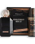 Makeup Revolution Revolutionary Noir Eau De Toilette & Body Mist Gift Set , packaging and products