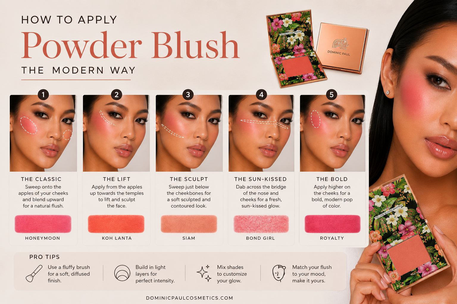 How to apply Dominic Paul Powder Blush

