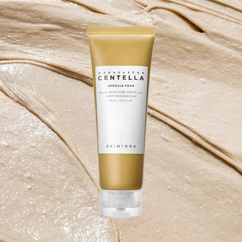 Skin1004 Centella Ampoule Foam with product swatch showing