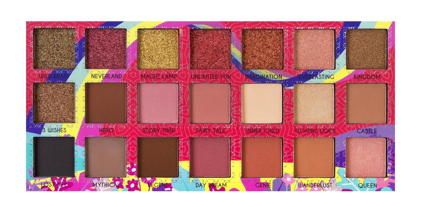 J Cat Take Me Away 21 Eyeshadow Palette - Fantasy Dreamlan, close up