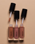 Inglot Lip Legends Mini Lip Gloss Trio Gift Set, close up of glosses