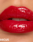 Dominic Paul Lip Glaze lip swatch in Hibiscus