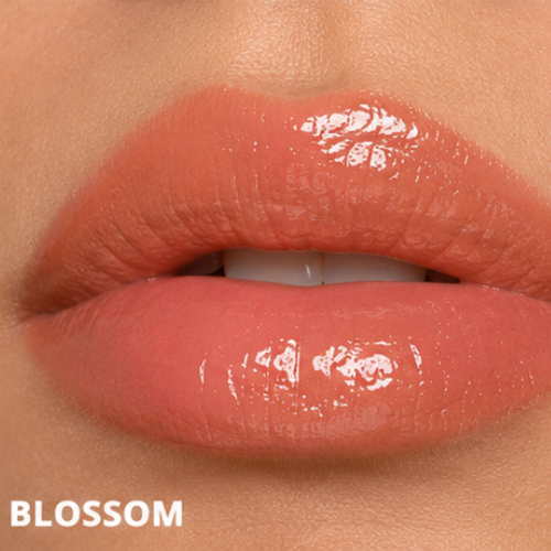 Dominic Paul Lip Glaze lip swatch in Blossom