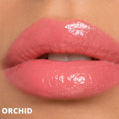 Dominic Paul Lip Glaze lip swatch in Orchid