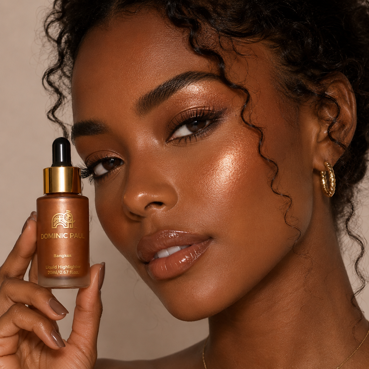 Model wearing Dominic Paul Liquid Highlighter  Bangkok
