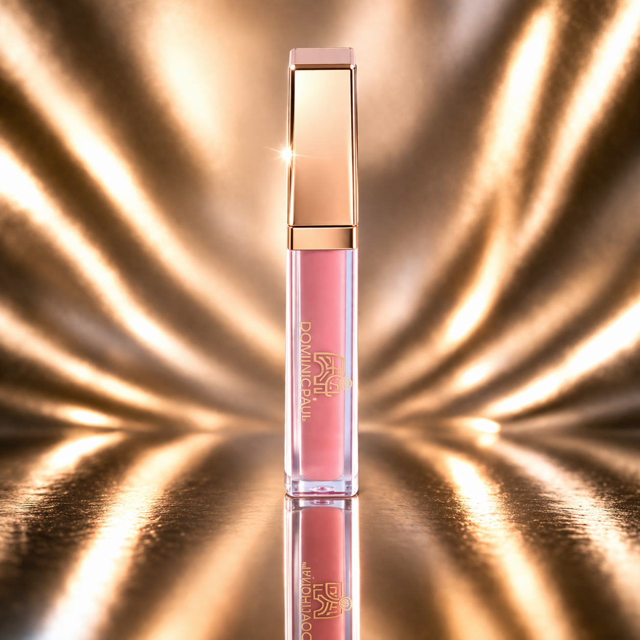 Dominic Paul Matte Liquid Lipstick Patong in Gold background