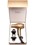 Voduz Blow Out Infrared Hair Dryer - Limited Edition Gold, box open - displaying hairdryer