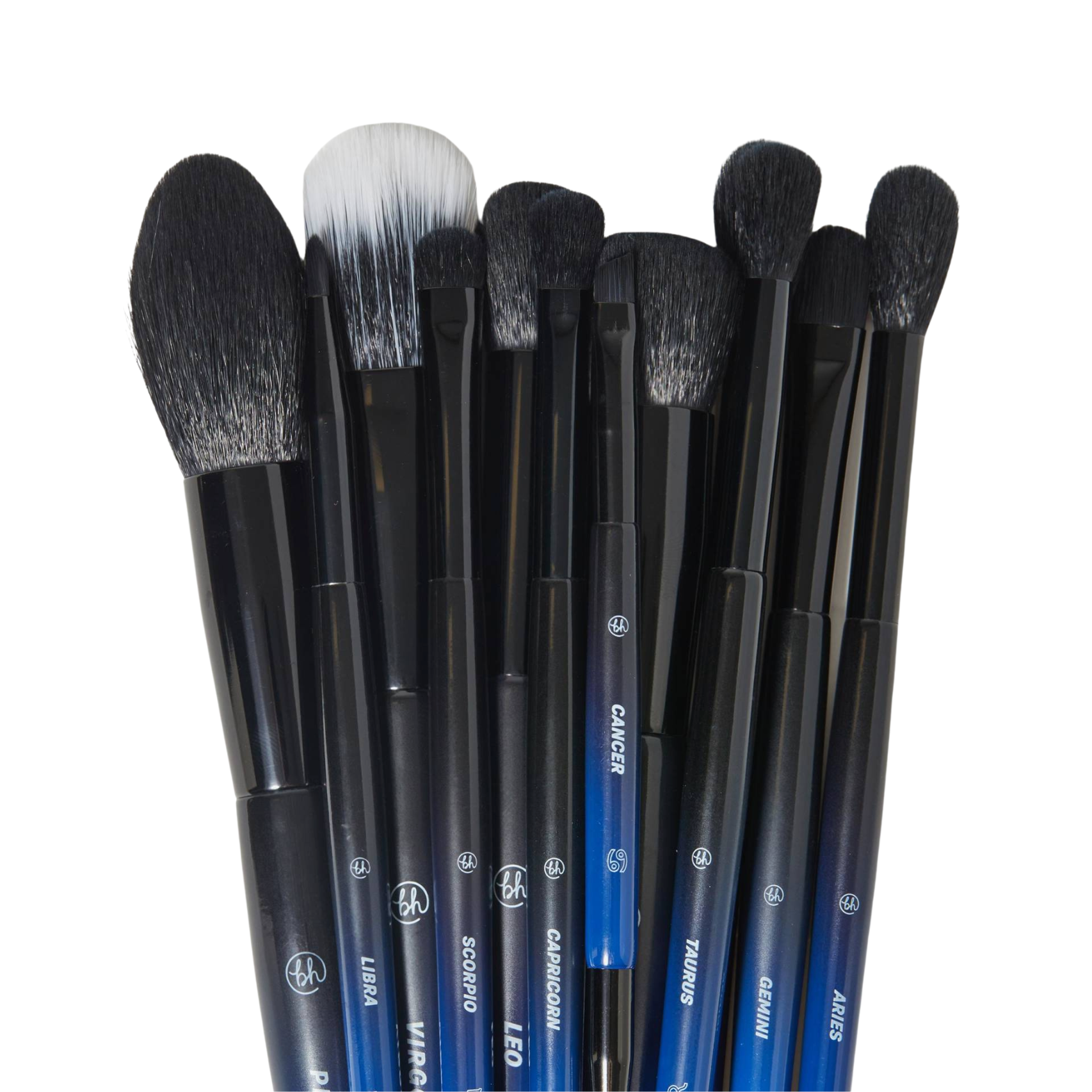 BH Cosmetics Constellation 12 Piece Face & Eye Brush Set, close up
