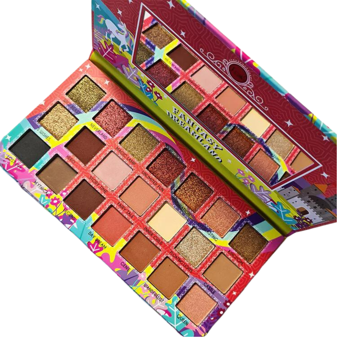 J Cat Take Me Away 21 Eyeshadow Palette - Fantasy Dreamlan, open palette