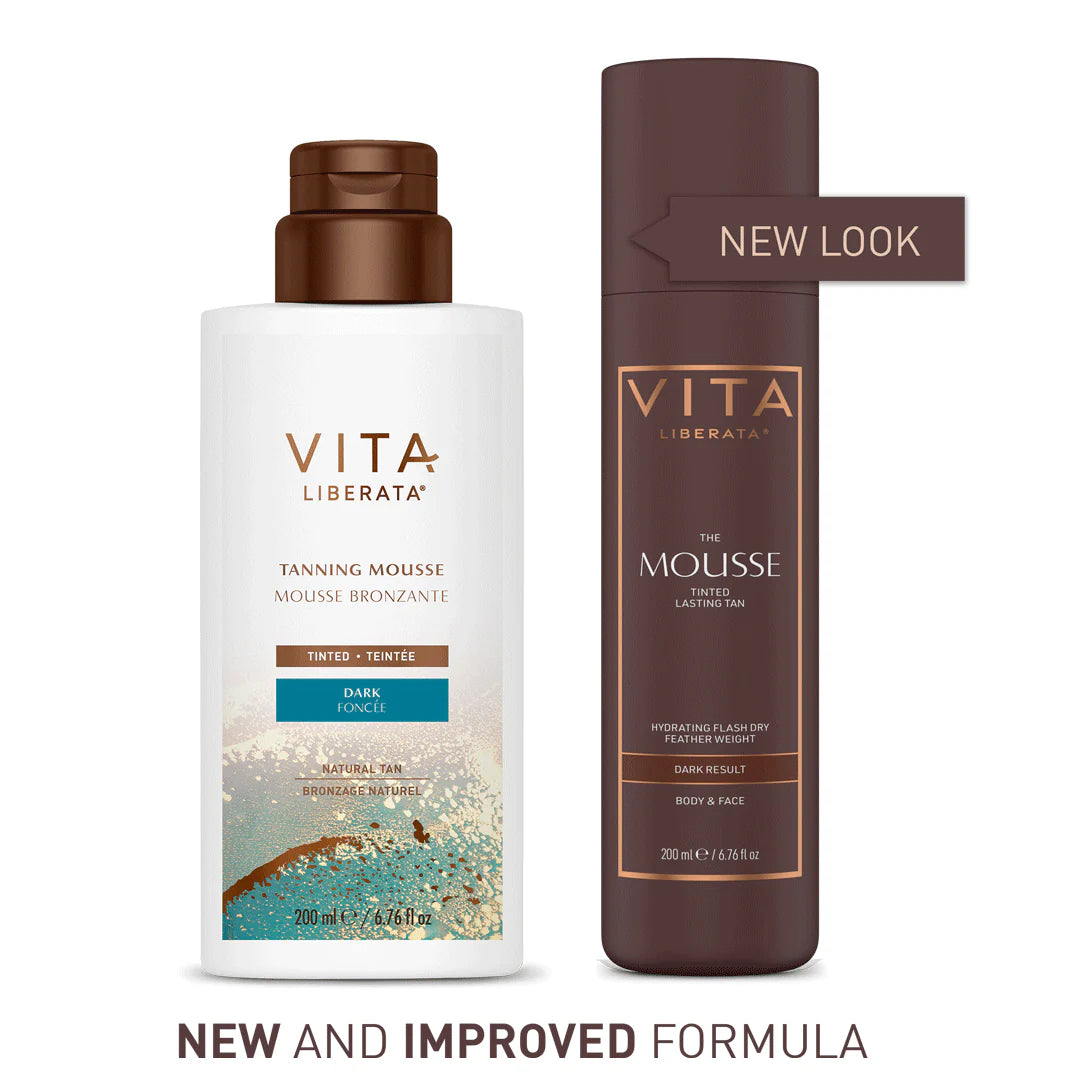 Vita Liberata The Mousse - Dark, old packaging vs new packaging