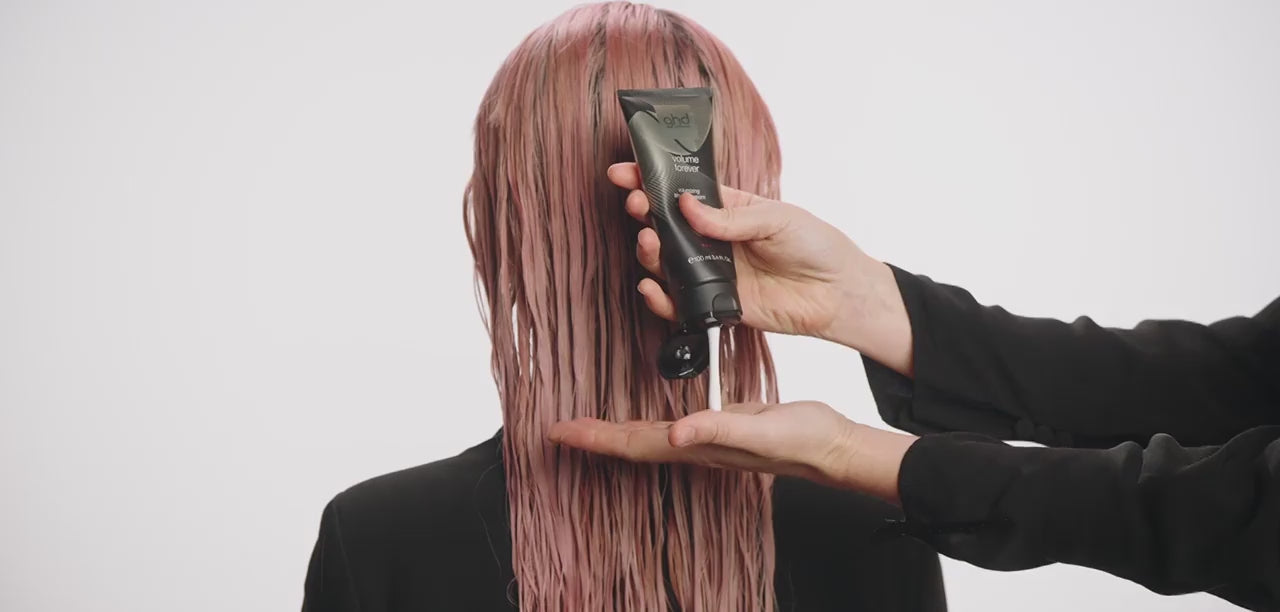 Video showing how to apply ghd Volume Forever - Volumizing Blow Dry Cream 100ml to hair