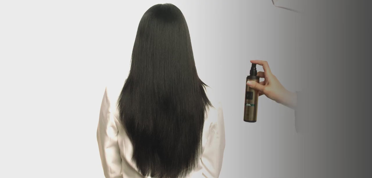 Using ghd Bodyguard - Heat Protection Spray For Fine & Thin Hair 120ml on models hair