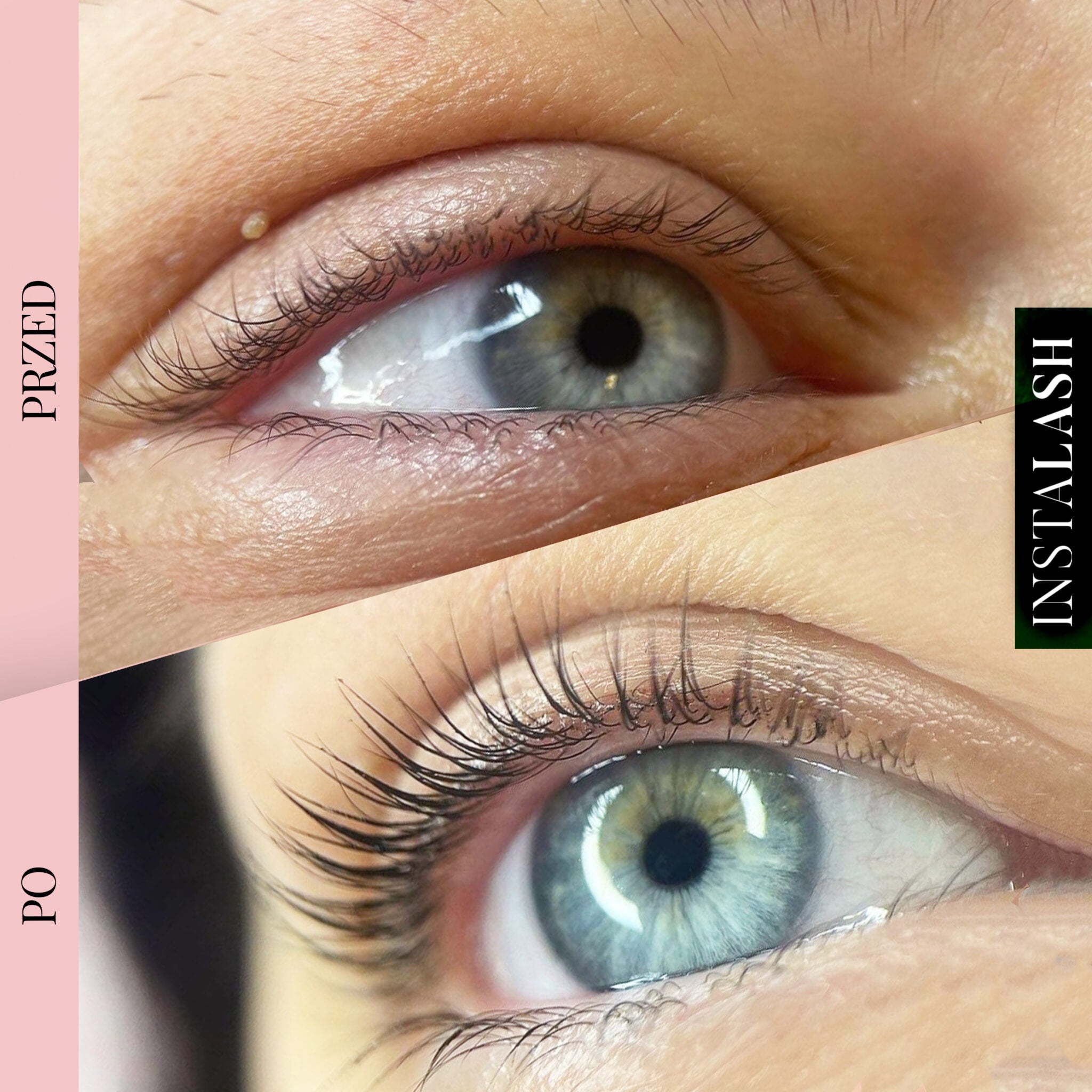 Before and after using Instalash LashBOOST SERUM – Lash & Brow Growth & Conditioning Serum