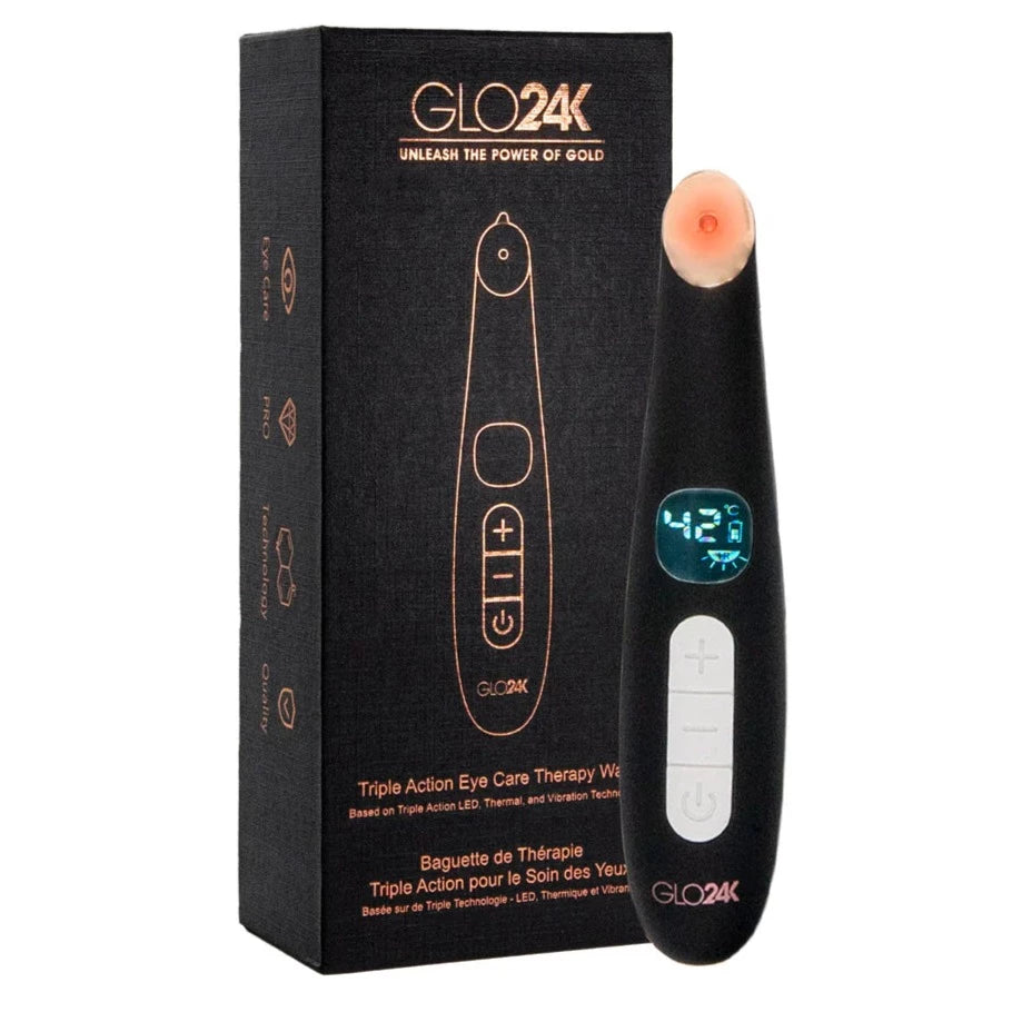 GLO24K Triple Action Eye Care Therapy Wand, with packaging