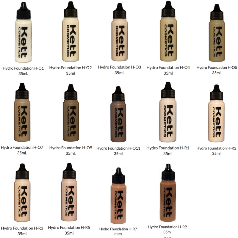 KETT COSMETICS Hydro Foundation, swatches