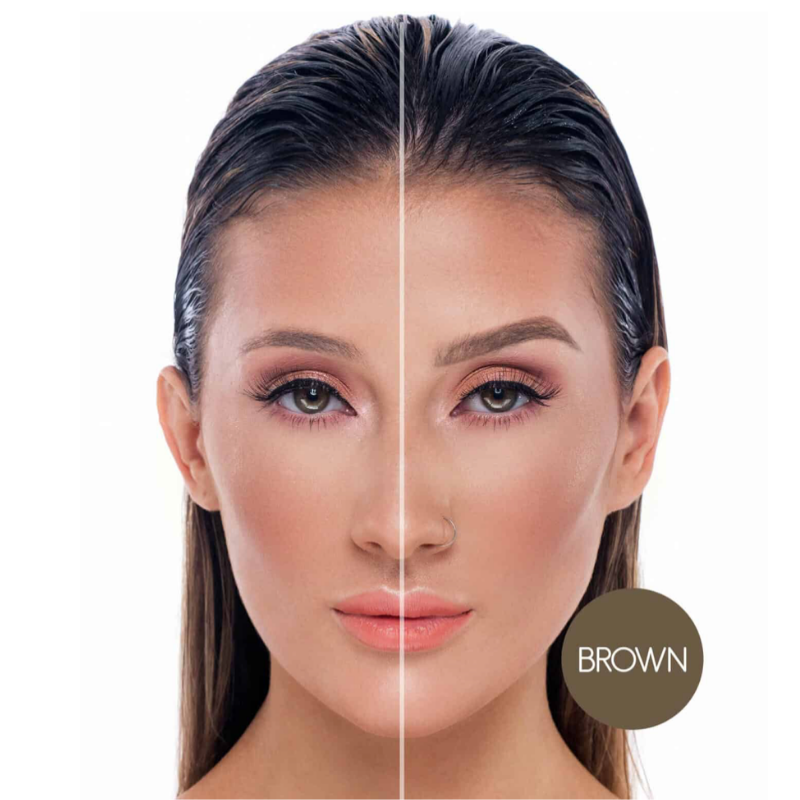 Model wearing bPerfect INDESTRUCTI’BROW PENCIL Brown