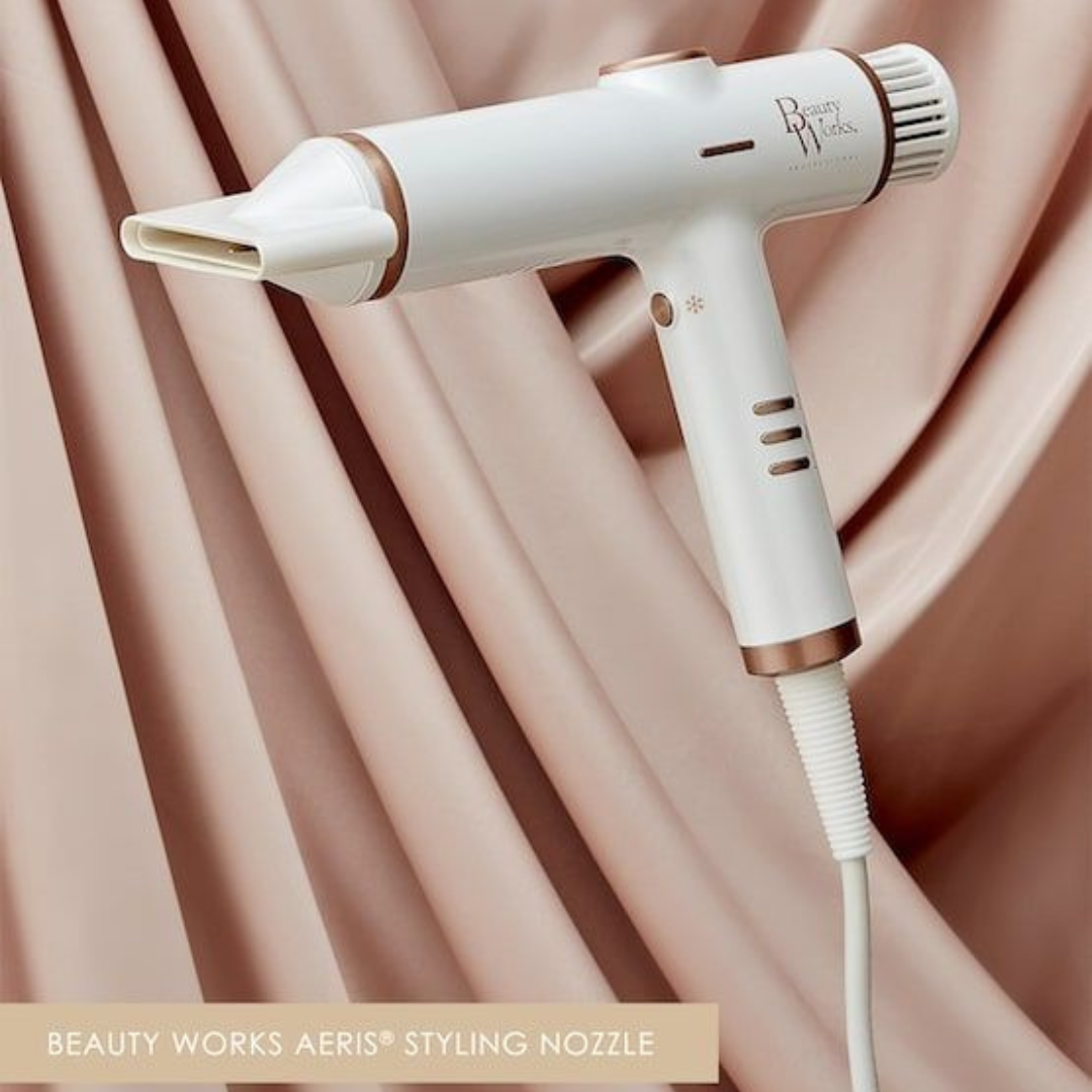 Beauty Works Aeris - Lightweight Digital Hair Dryer, with styling nozzle