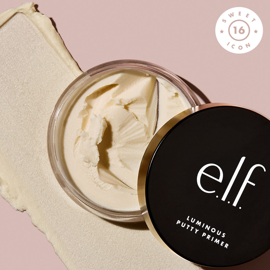 elf Luminous Putty Primer with swatch