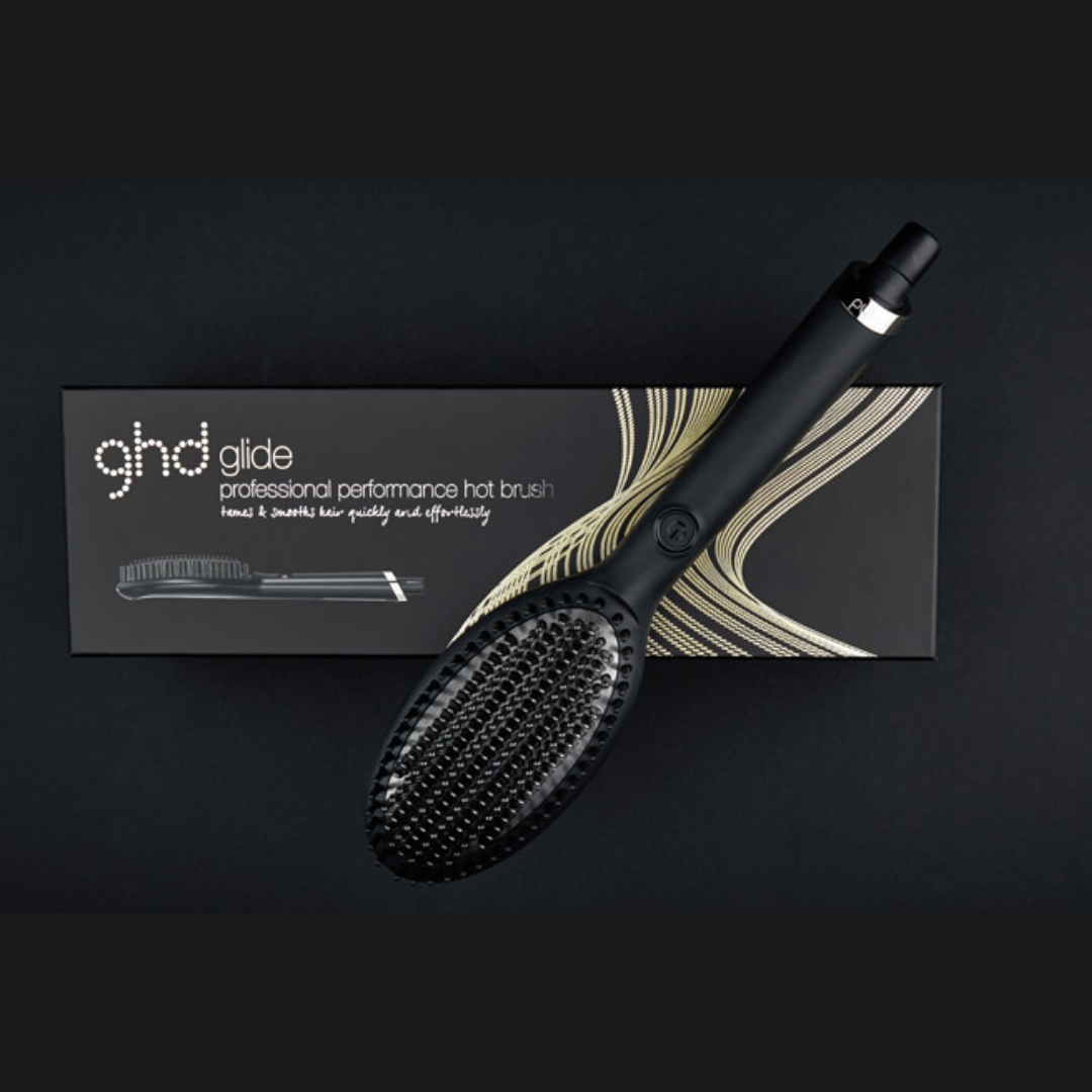 GHD Glide Hot Brush, with packaging