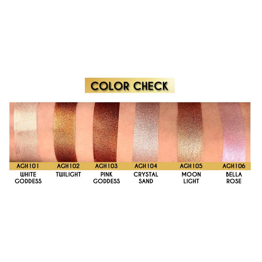 J Cat HALO GLOW LIQUID HIGHLIGHTER, swatches
