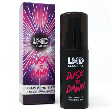 LMD Cosmetics Dusk To Dawn MakeUp Setting Spray, with packaging