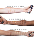 Swatches of NOTE Detox & Protect Foundation on models' arms